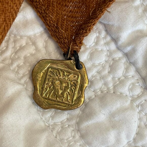 ANNE KLEIN wonderful 100% square scarf.Nautical print, brown, navy blue, green - Picture 3 of 9